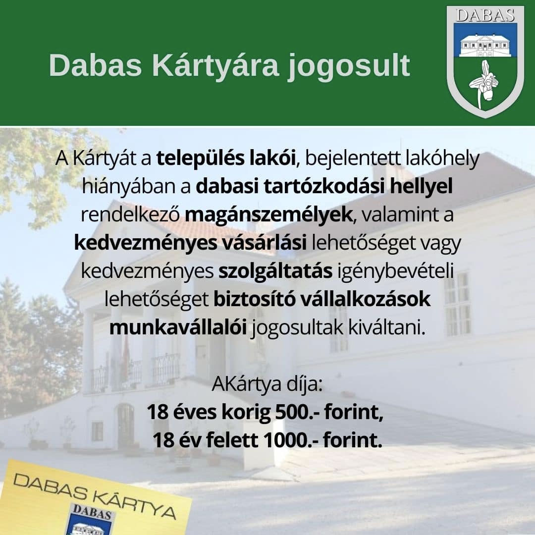 Dabas Kártya Információk