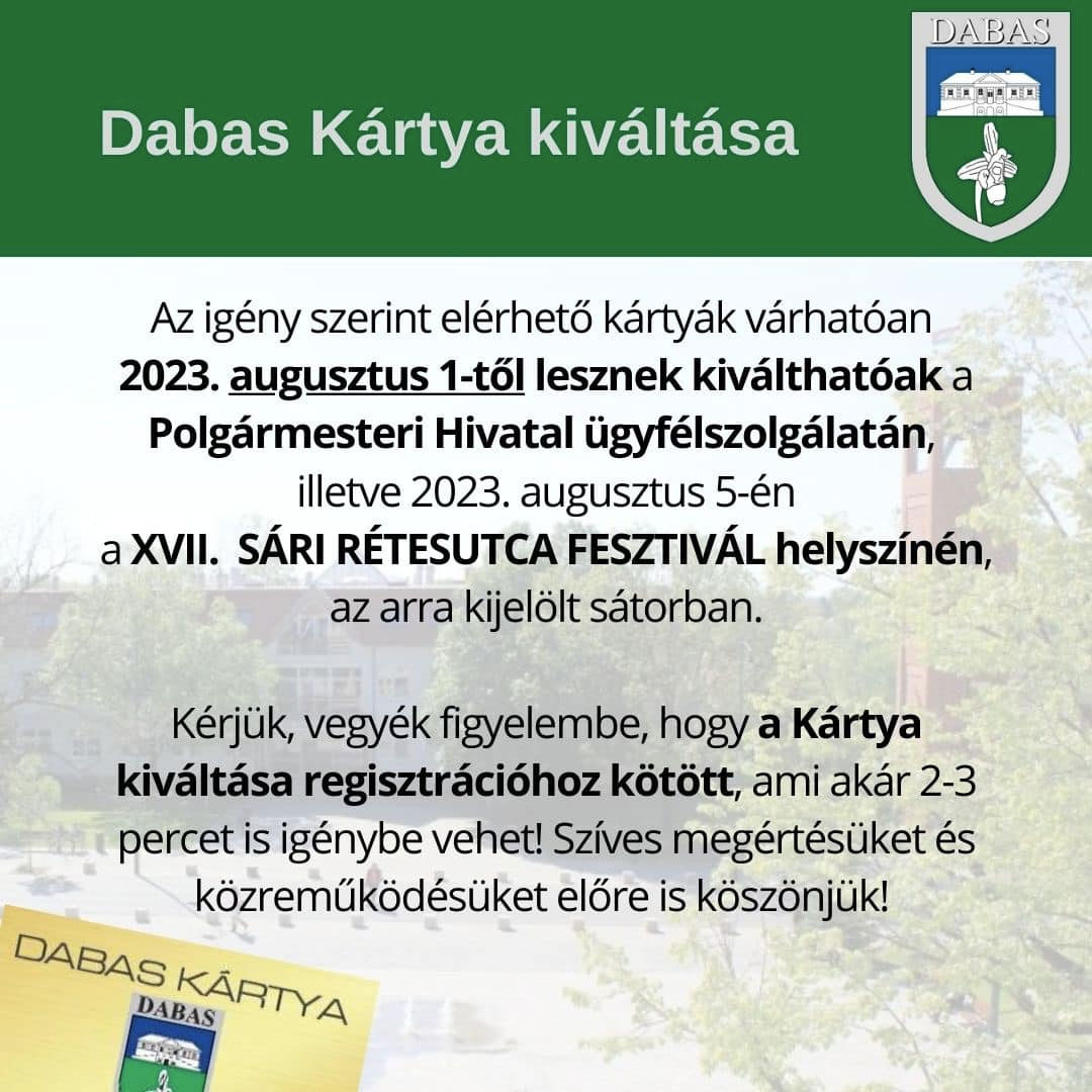 Dabas Kártya Információk