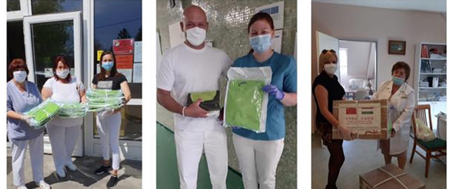 Dabasi összefogással készült maszkok és izolációs védőköpenyek szétosztása