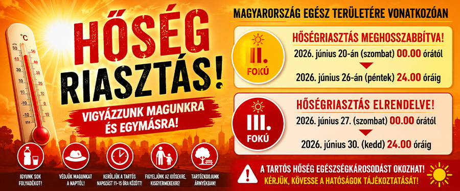 III. fokú hőségriasztás elrendelése