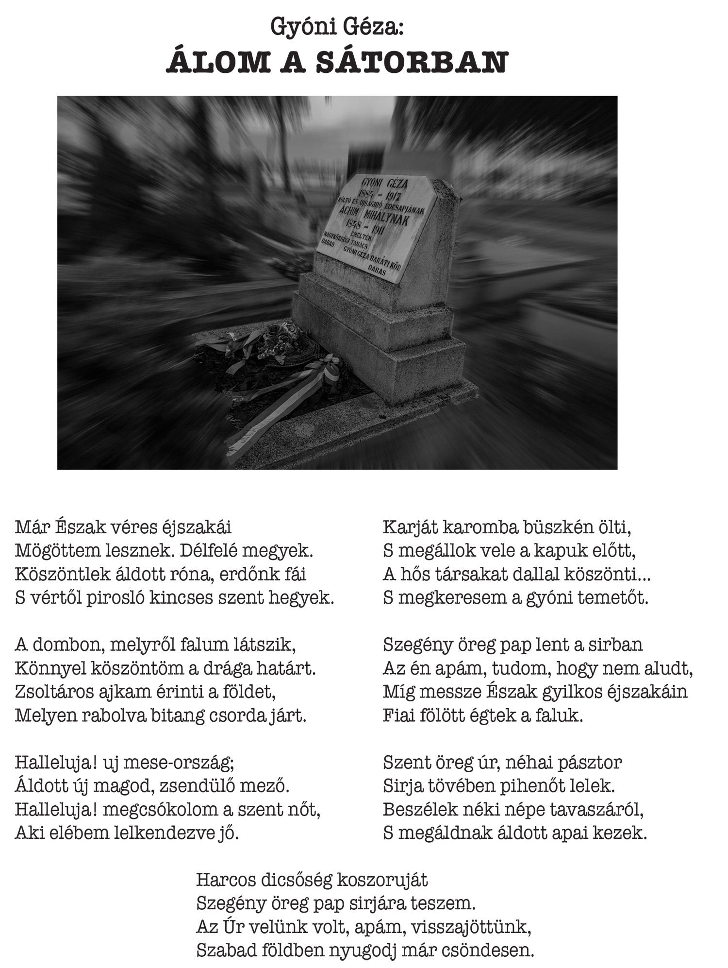 Gyóni Géza: Álom a sátorban című verse