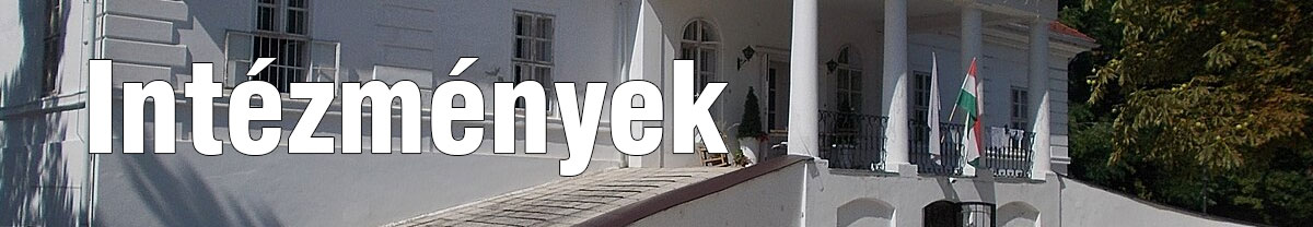 Intézmények oldal header képe, ami illusztráció a tartalomhoz és a Halász-Móricz Kúria egy részét mutatja.