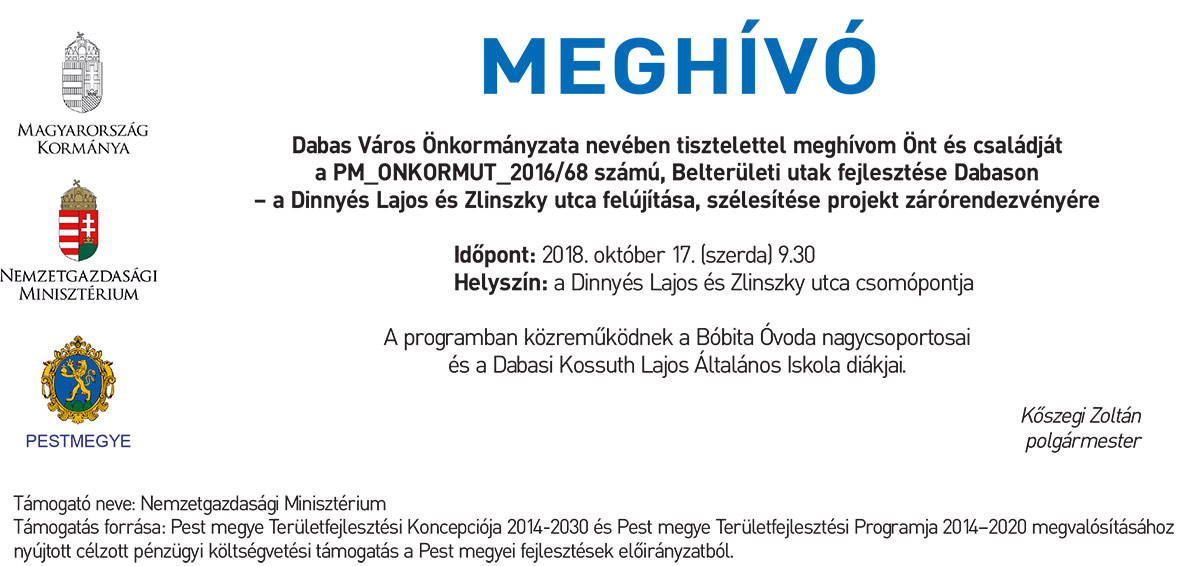 Meghívó projekt zárórendezvényére