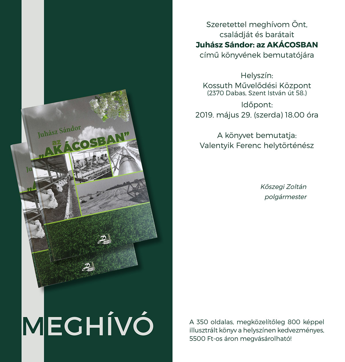 Meghívó könyvbemutatóra